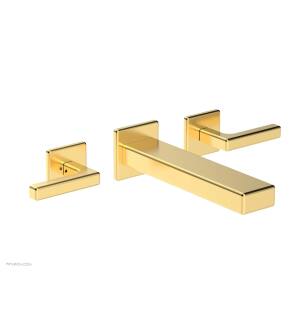 Phylrich 290-57/024 Mix 10 1/8" Two Lever Handle Widespread/Wall Mount Roman Tub Faucet in Satin Gold