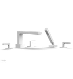 Phylrich 290-49/050 Mix 11" Three Lever Handle Widespread/Deck Mounted Roman Tub Faucet with Handshower in White