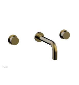 Phylrich 230-57/047 Basic II 8" Two Smooth Handle Widespread/Wall Mount Roman Tub Faucet in Brass/Antique Brass