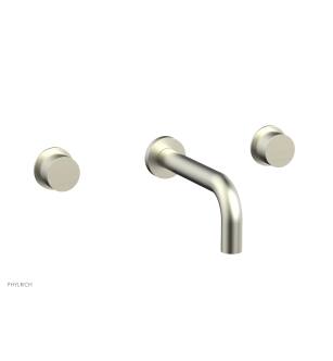 Phylrich 230-57/015 Basic II 8" Two Smooth Handle Widespread/Wall Mount Roman Tub Faucet in Satin Nickel