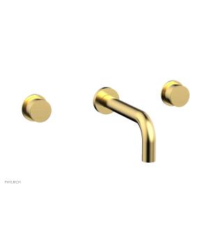 Phylrich 230-56/024 Basic II 8" Two Knurled Handle Widespread/Wall Mount Roman Tub Faucet in Satin Gold