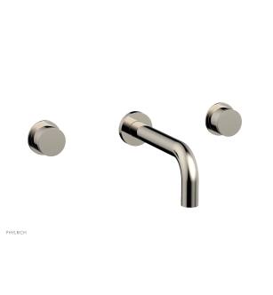 Phylrich 230-56/014 Basic II 8" Two Knurled Handle Widespread/Wall Mount Roman Tub Faucet in Polished Nickel