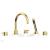 Phylrich 230-51/024 Basic II 9" Three Lever Handle Widespread/Deck Mounted Roman Tub Faucet with Handshower in Satin Gold