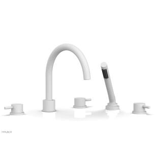 Phylrich 230-51/050 Basic II 9" Three Lever Handle Widespread/Deck Mounted Roman Tub Faucet with Handshower in White