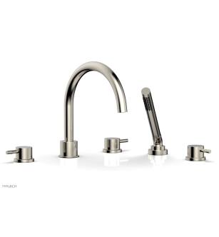 Phylrich 230-51/014 Basic II 9" Three Lever Handle Widespread/Deck Mounted Roman Tub Faucet with Handshower in Polished Nickel