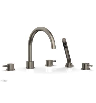 Phylrich 230-51/15A Basic II 9" Three Lever Handle Widespread/Deck Mounted Roman Tub Faucet with Handshower in Pewter