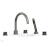 Phylrich 230-50/15A Basic II 9" Three Marble Handle Widespread/Deck Mounted Roman Tub Faucet with Handshower in Pewter