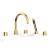 Phylrich 230-49/024 Basic II 9" Three Smooth Handle Widespread/Deck Mounted Roman Tub Faucet with Handshower in Satin Gold