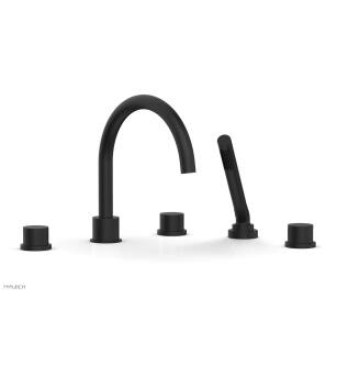 Phylrich 230-49/040 Basic II 9" Three Smooth Handle Widespread/Deck Mounted Roman Tub Faucet with Handshower in Black