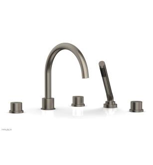 Phylrich 230-49/15A Basic II 9" Three Smooth Handle Widespread/Deck Mounted Roman Tub Faucet with Handshower in Pewter