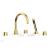 Phylric 230-48/024 Basic II 9" Three Knurled Handle Widespread/Deck Mounted Roman Tub Faucet with Handshower in Satin Gold