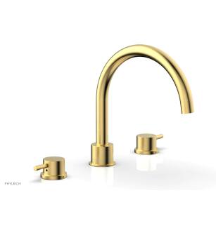 Phylrich 230-43/024 Basic II 9" Two Lever Handle Widespread/Deck Mounted Roman Tub Faucet in Satin Gold