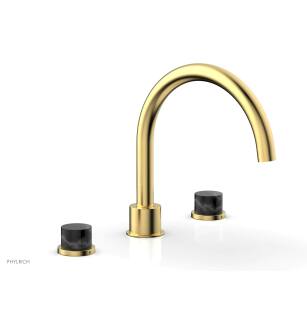 Phylrich 230-42/024 Basic II 9" Two Marble Handle Widespread/Deck Mounted Roman Tub Faucet in Satin Gold