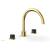 Phylrich 230-42/024 Basic II 9" Two Marble Handle Widespread/Deck Mounted Roman Tub Faucet in Satin Gold