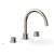 Phylrich 230-41/015 Basic II 9" Two Smooth Handle Widespread/Deck Mounted Roman Tub Faucet in Satin Nickel
