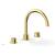 Phylrich 230-41/024 Basic II 9" Two Smooth Handle Widespread/Deck Mounted Roman Tub Faucet in Satin Gold