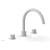 Phylrich 230-41/050 Basic II 9" Two Smooth Handle Widespread/Deck Mounted Roman Tub Faucet in White