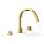 Phylric 230-40/024 Basic II 9" Two Knurled Handle Widespread/Deck Mounted Roman Tub Faucet in Satin Gold
