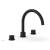 Phylric 230-40/040 Basic II 9" Two Knurled Handle Widespread/Deck Mounted Roman Tub Faucet in Black