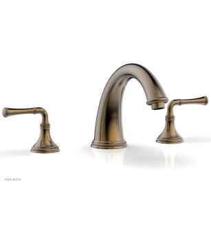 Phylrich 208-40/047 Coined 9" Two Lever Handle Widespread/Deck Mounted Roman Tub Faucet in Brass/Antique Brass