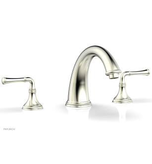 Phylrich 208-40/015 Coined 9" Two Lever Handle Widespread/Deck Mounted Roman Tub Faucet in Satin Nickel