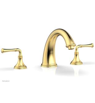 Phylrich 208-40/024 Coined 9" Two Lever Handle Widespread/Deck Mounted Roman Tub Faucet in Satin Gold