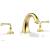 Phylrich 208-40/024 Coined 9" Two Lever Handle Widespread/Deck Mounted Roman Tub Faucet in Satin Gold