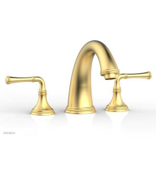 Phylrich 207-40/24B Beaded 9" Two Lever Handle Widespread/Deck Mounted Roman Tub Faucet in Burnished Gold