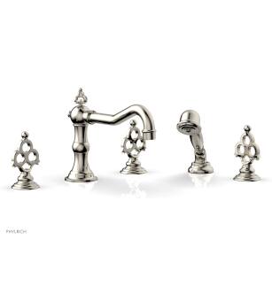 Phylrich 164-48/014 Maison 8 5/8" Three Blade Handle Widespread/Deck Mounted Roman Tub Faucet with Handshower in Polished Nickel