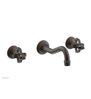 Phylrich 163-56/10B Couronne 9" Two Cross Handle Widespread/Wall Mount Roman Tub Faucet in Distressed Bronze/Oil Rubbed Bronze