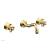 Phylrich 163-56/024 Couronne 9" Two Cross Handle Widespread/Wall Mount Roman Tub Faucet in Satin Gold