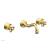 Phylrich 163-56/24B Couronne 9" Two Cross Handle Widespread/Wall Mount Roman Tub Faucet in Burnished Gold
