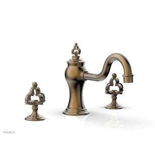 Phylrich 163-40/047 Couronne 9 1/2" Two Cross Handle Widespread/Deck Mounted Roman Tub Faucet in Brass/Antique Brass