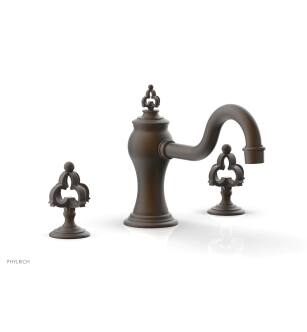 Phylrich 163-40/10B Couronne 9 1/2" Two Cross Handle Widespread/Deck Mounted Roman Tub Faucet in Distressed Bronze/Oil Rubbed Bronze
