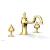 Phylrich 163-40/024 Couronne 9 1/2" Two Cross Handle Widespread/Deck Mounted Roman Tub Faucet in Satin Gold
