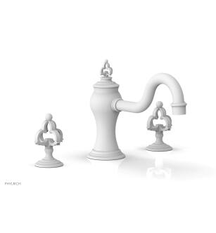 Phylrich 163-40/050 Couronne 9 1/2" Two Cross Handle Widespread/Deck Mounted Roman Tub Faucet in White