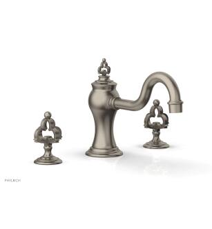 Phylrich 163-40/15A Couronne 9 1/2" Two Cross Handle Widespread/Deck Mounted Roman Tub Faucet in Pewter
