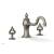 Phylrich 163-40/15A Couronne 9 1/2" Two Cross Handle Widespread/Deck Mounted Roman Tub Faucet in Pewter