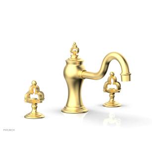 Phylrich 163-40/24B Couronne 9 1/2" Two Cross Handle Widespread/Deck Mounted Roman Tub Faucet in Burnished Gold