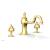 Phylrich 163-40/24B Couronne 9 1/2" Two Cross Handle Widespread/Deck Mounted Roman Tub Faucet in Burnished Gold