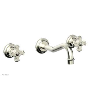 Phylrich 162-56/015 Marvelle 9 1/2" Two Cross Handle Widespread/Wall Mount Roman Tub Faucet in Satin Nickel