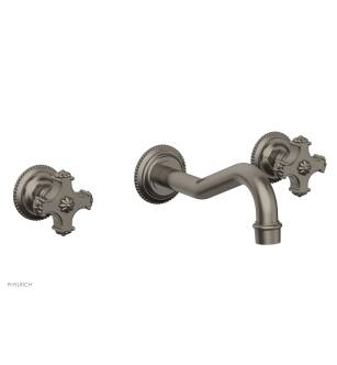 Phylrich 162-56/15A Marvelle 9 1/2" Two Cross Handle Widespread/Wall Mount Roman Tub Faucet in Pewter
