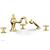 Phylrich 162-48/024 Marvelle 9 1/2" Three Cross Handle Widespread/Deck Mounted Roman Tub Faucet with Handshower in Satin Gold