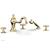 Phylrich 162-48/004 Marvelle 9 1/2" Three Cross Handle Widespread/Deck Mounted Roman Tub Faucet with Handshower in Satin Brass