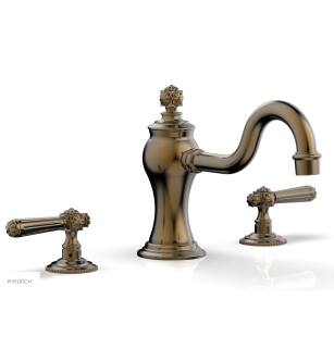 Phylrich 162-41/047 Marvelle 9" Two Lever Handle Widespread/Deck Mounted Roman Tub Faucet in Brass/Antique Brass