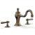 Phylrich 162-41/047 Marvelle 9" Two Lever Handle Widespread/Deck Mounted Roman Tub Faucet in Brass/Antique Brass