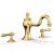 Phylrich 162-41/024 Marvelle 9" Two Lever Handle Widespread/Deck Mounted Roman Tub Faucet in Satin Gold