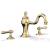 Phylrich 162-41/004 Marvelle 9" Two Lever Handle Widespread/Deck Mounted Roman Tub Faucet in Satin Brass
