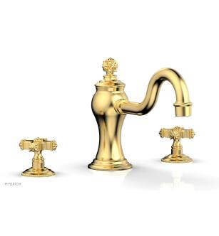 Phylrich 162-40/024 Marvelle 9" Two Cross Handle Widespread/Deck Mounted Roman Tub Faucet in Satin Gold