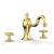 Phylrich 162-40/024 Marvelle 9" Two Cross Handle Widespread/Deck Mounted Roman Tub Faucet in Satin Gold